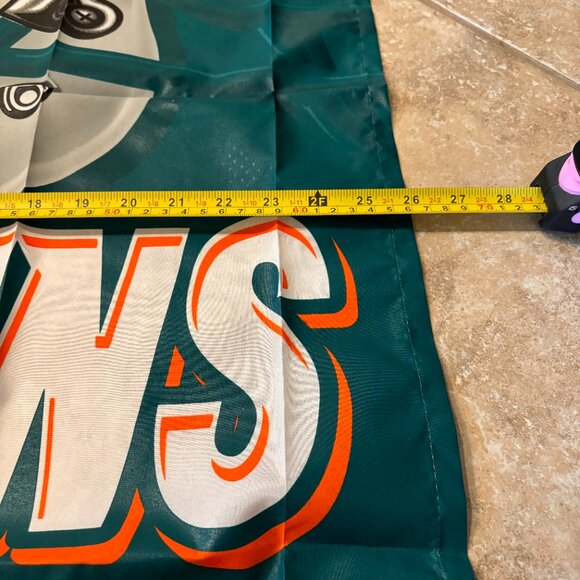 Vintage NFL Miami Dolphins Long Retro Logo 'Dolphins' Banner 93" x 24" Flag - Picture 7 of 10